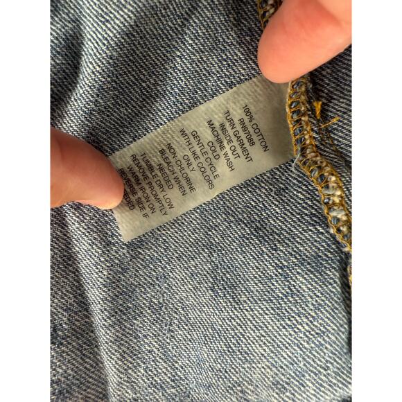 dELiA's Y2K Boho Southwestern Retro Denim Cropped Jean Jacket Large Festival - Picture 13 of 13